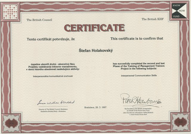 BC certifikát